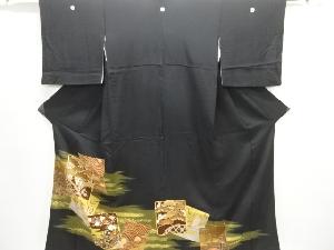 色紙に草花模様刺繍留袖(比翼付き)